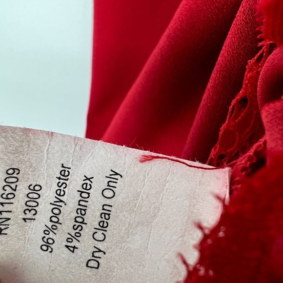 Velvet Torch Dress Red V Neck Lace Racerback Mini Sheath NWT - Picture 6 of 9